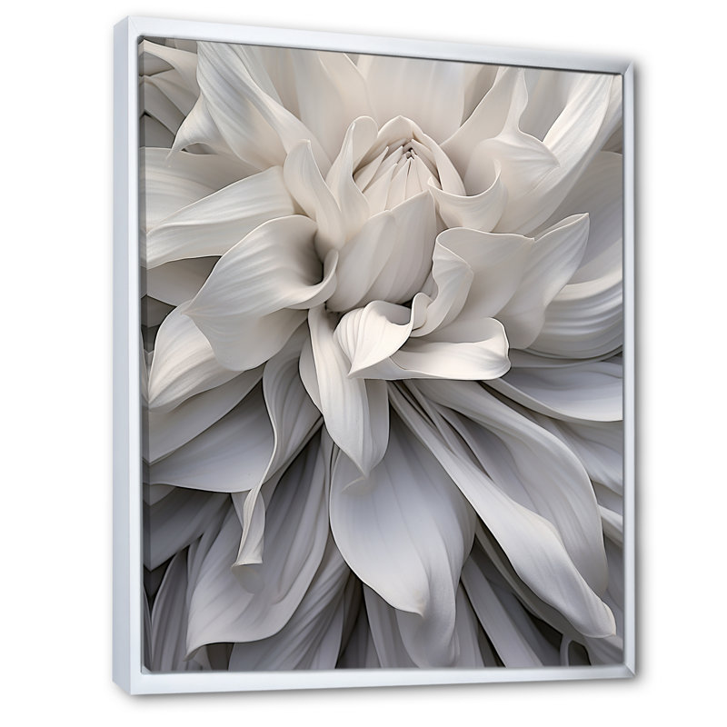 " Serene Flower Petals Dreamscape ", White Floater Framed, 32" H x 16" W x 1" D