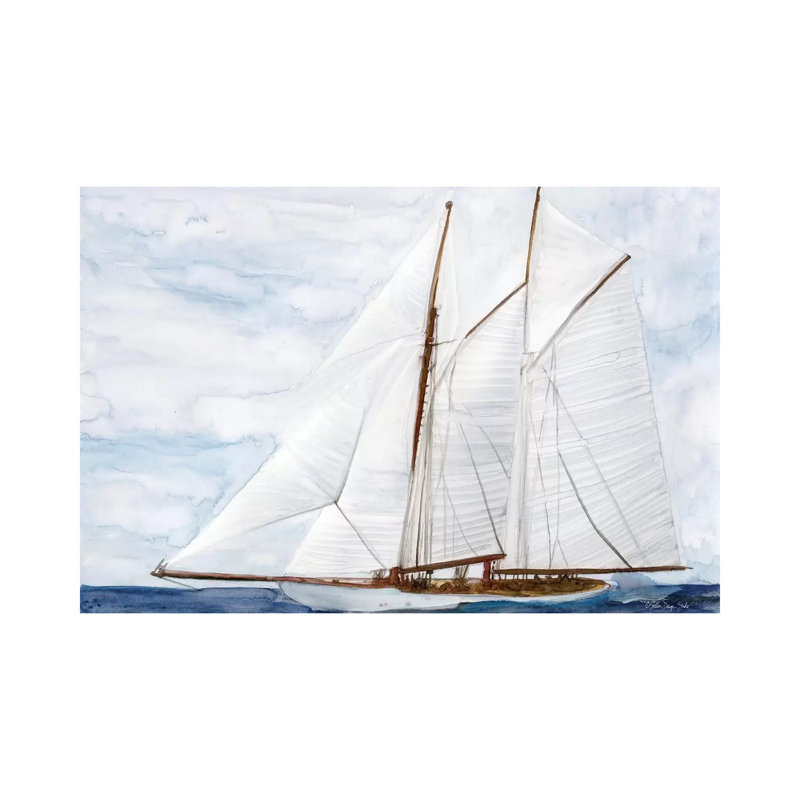 Sailing - Print on Canvas, Wrapped Canvas, 20.32cm H x 30.48cm W x 1.91cm D