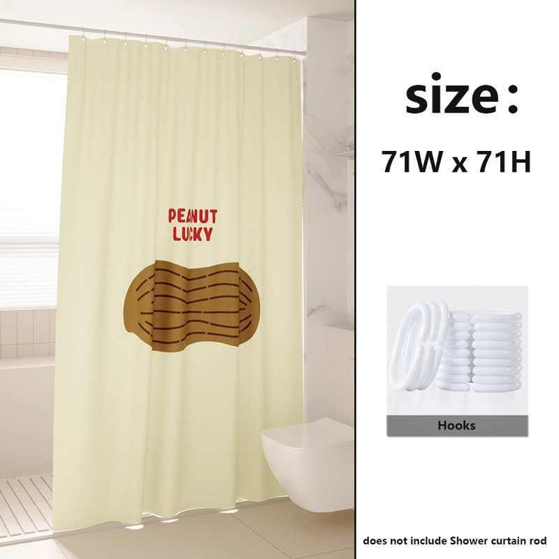 Rideau de douche en polyester avec crochets