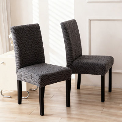 Housse de chaise de salle à manger extensible en jacquard extensible, housses de chaise Parsons amovibles et lavables, ensemble de 2 pièces