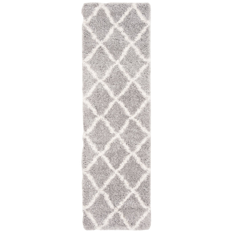 Almaden 1.97" Pile Geometric Shag Area Rug , Runner 2'3" x 6'