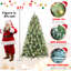 Arbre de Noël à charnière en PVC et à aiguilles pointues avec lumières DEL blanc chaud et pommes de pin-1492131716