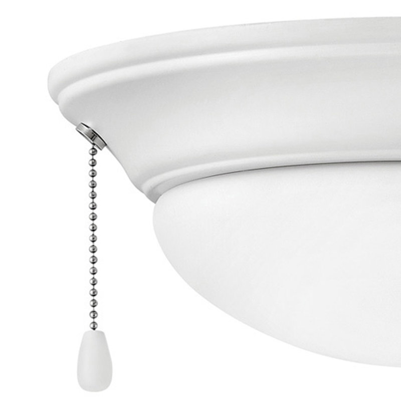 Small Low Profile Ceiling Fan Light Kit, Chalk White