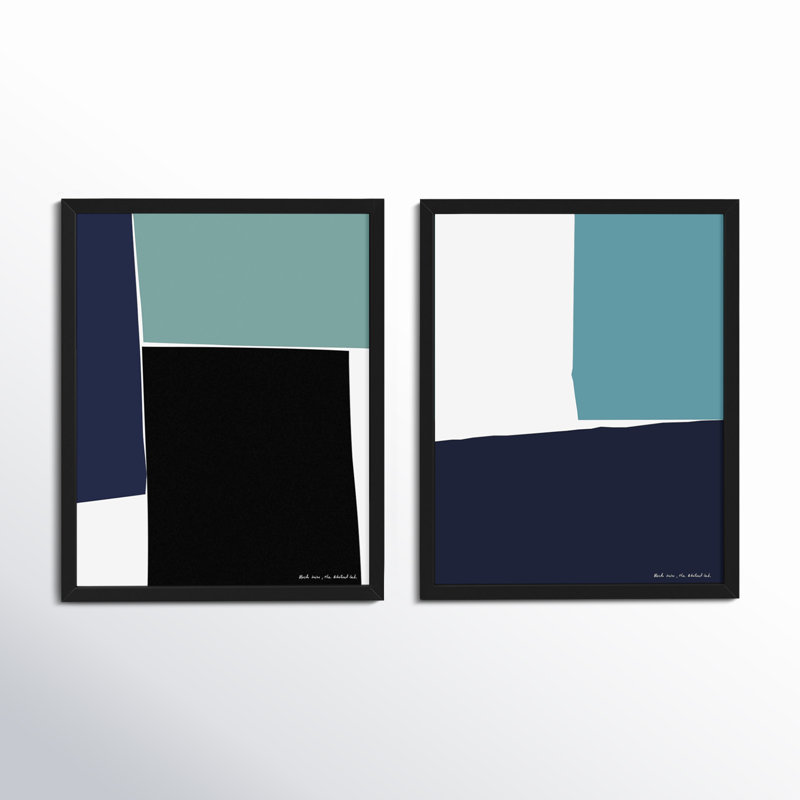 Blocks Series 4 And 5 by Abstract Lab, Black Framed, 38" H x 30" W x 1.25" D
