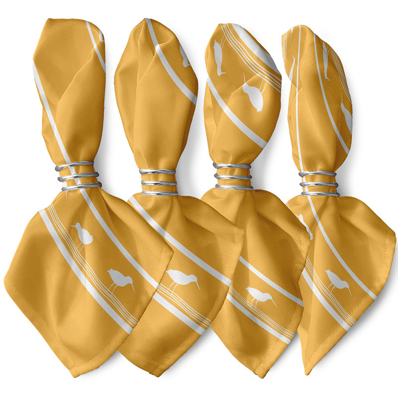 Chauntay Polyester Nautical & Coastal Napkins, Yellow