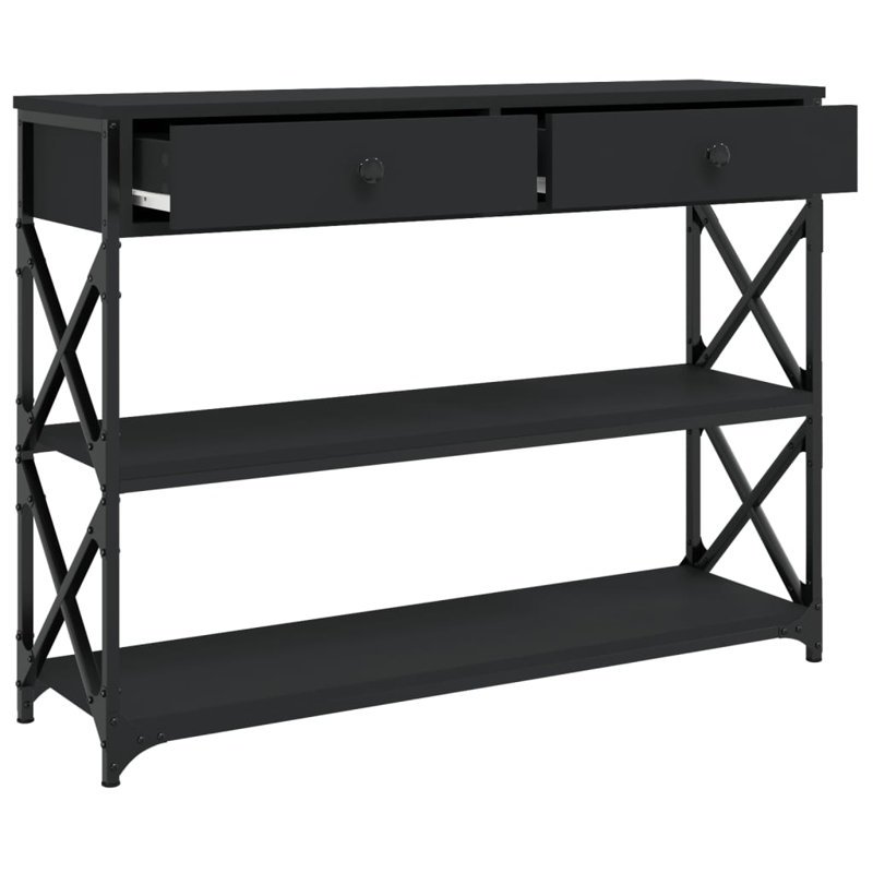 Console Table, 75cm H x 100cm W x 28cm D, Smoked Oak