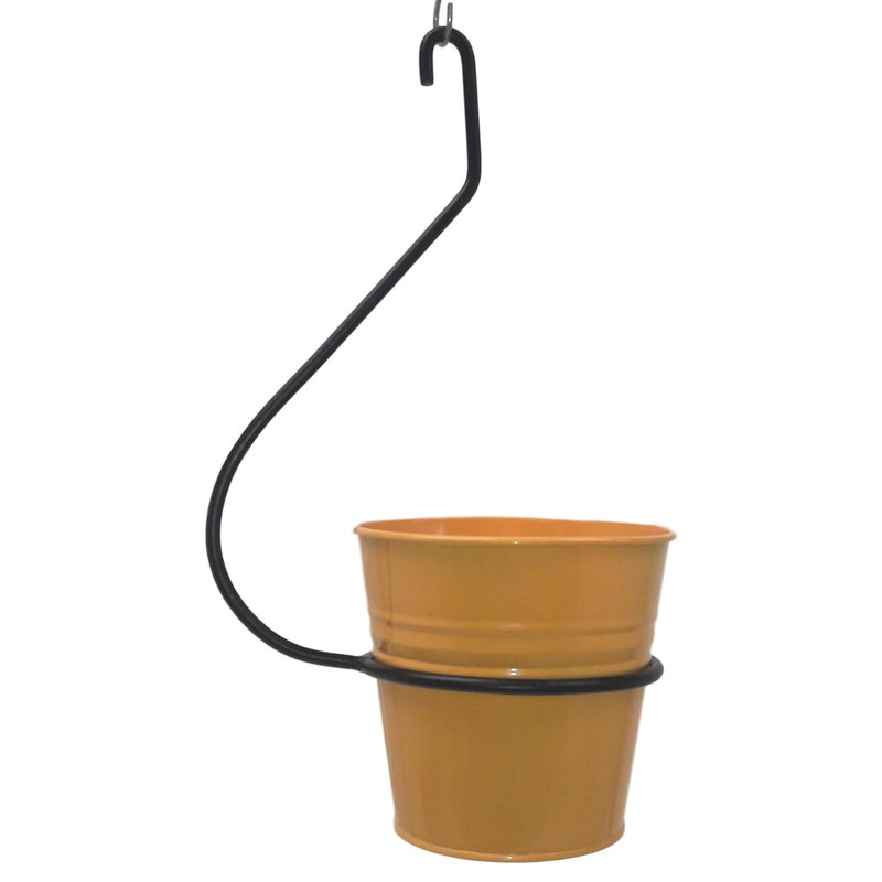 Pot de fleurs en acier galvanisé Hani, H 20 po x l 6,5 po x P 6,5 po, Safran