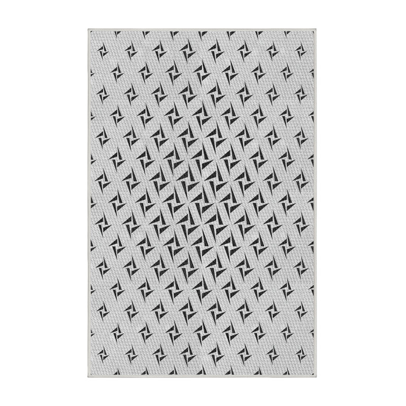 Tapis gris/noir tissé à la machine, Rectangle 5 pi x 7 pi