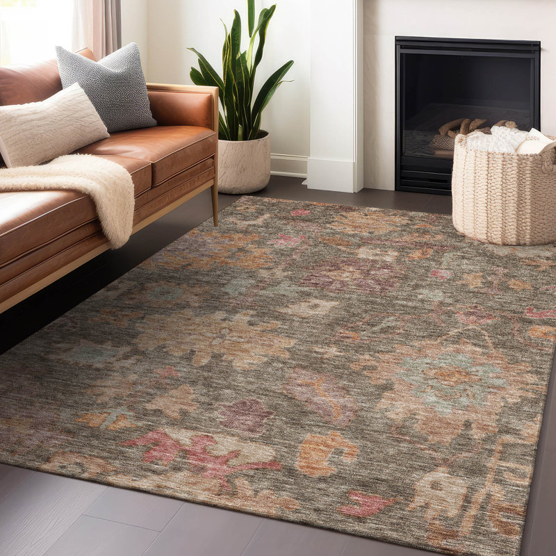 Tapis intérieur / extérieur brun Tirana , 9 pi x 12 pi