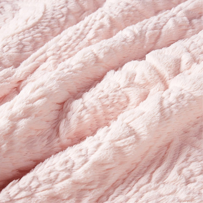 Édredon simple Blush - fausse fourrure médaillon brodé