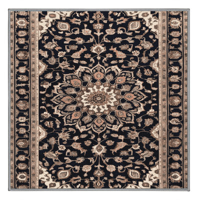 Machine Washable Persian Gray Area Rug