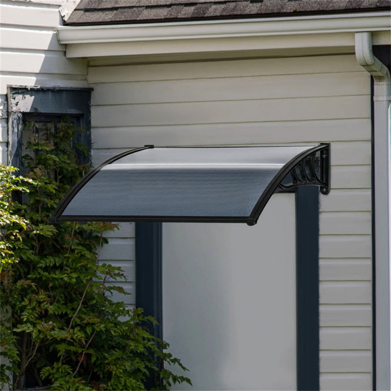 Dakota Fields Door Canopy Awning Outdoor Window Rain Shelter for Door, Black