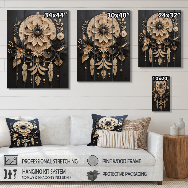 Kaiser - People Wood Decor On Natural Pine Wood, 32" H x 24" W