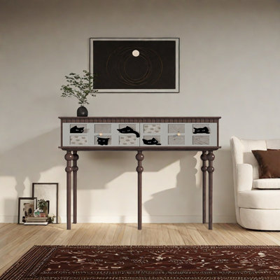 Retro Multifunctional Art Console Table