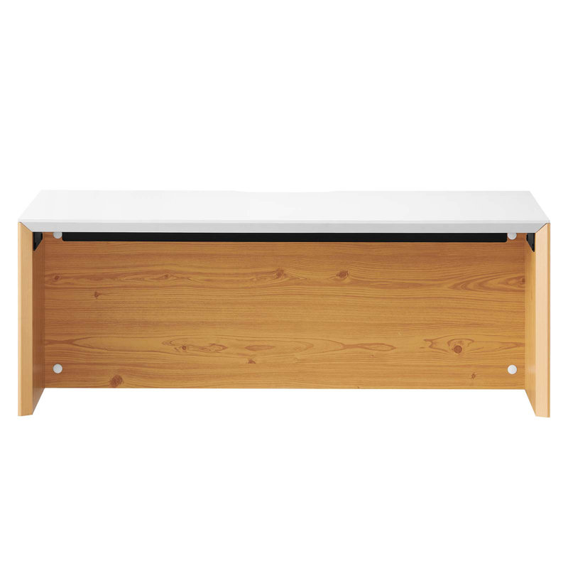 Bureau mural Modway Kinetic, Blanc / Naturel, H 14 po x l 38 po x P 18 po