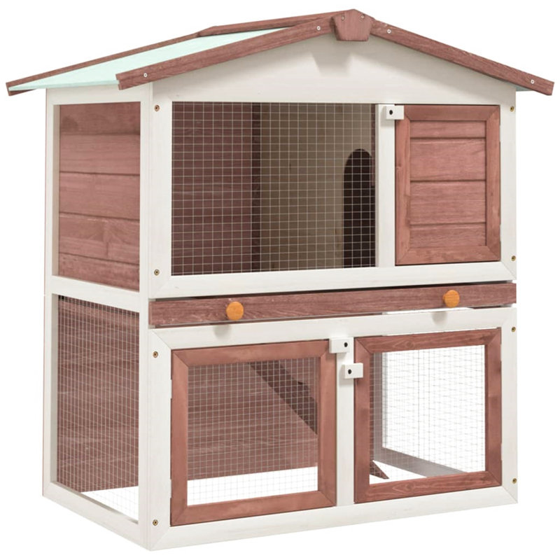 Melina Weather Resistant Rabbit Hutch, Brown