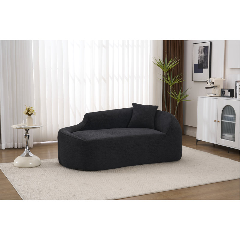 Chaise longue longue Compression Curved, Noir