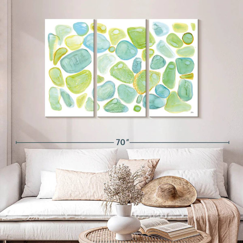 Abstrait de verre de mer Avery, H 32 po x l 50 po