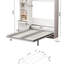 Lit escamotable vertical moderne avec tablette et tiroirs, lit mural blanc compact pour les chambres et les chambres d'amis