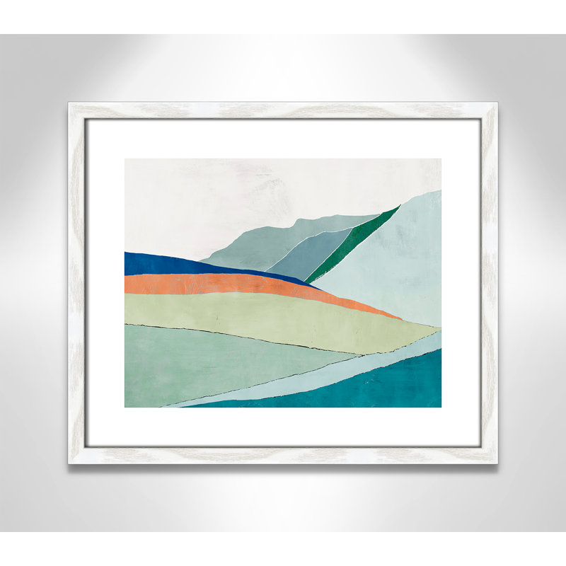 Camuto Hills Beneath R mobile Sun - reproduction d'art, H 16 po x l 19 po x P 0,75 po, Papier avec cadre en bois blanc