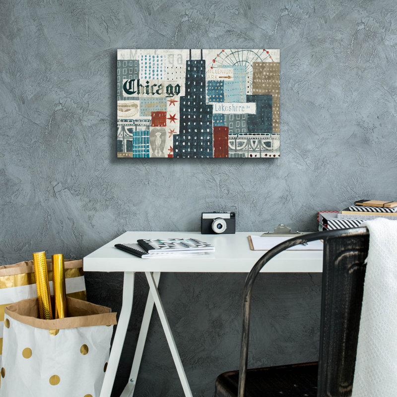 «Hey Chicago 2» par Michael Mullan, art mural sur toile, H 12 po x l 18 po x P 0,75 po
