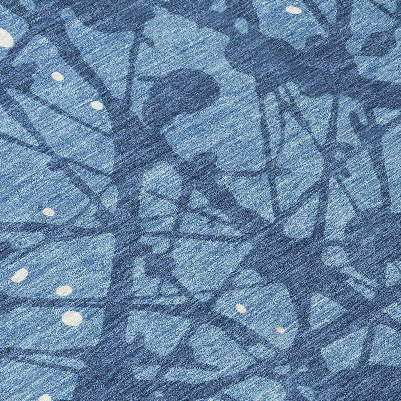 Machine Washable Indoor/Outdoor Chantille ACN2597 Abstract Rug, Denim, 9' x 12'