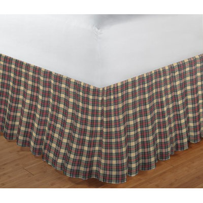 Cream Tartan Plaid Ruffled Bed Skirt