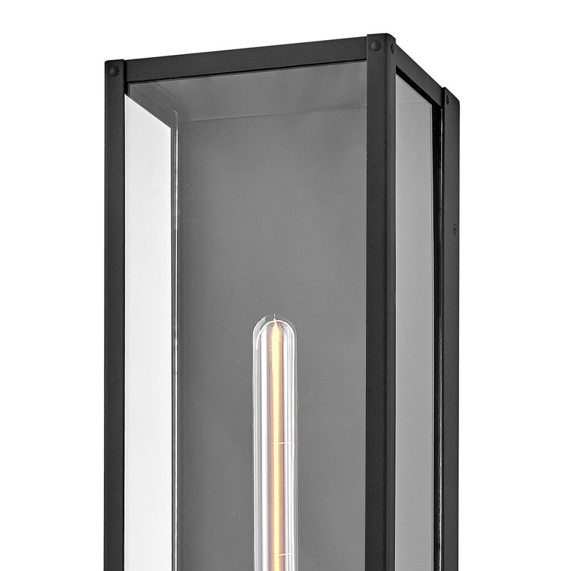 Hinkley Max Large Wall Mount Lantern, Black, 20" H x 7.5" W x 6" D