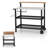  Rolling Bar Cart W/ Flip-up Table Hooks Paper Towel Holder Trash Bag Holder