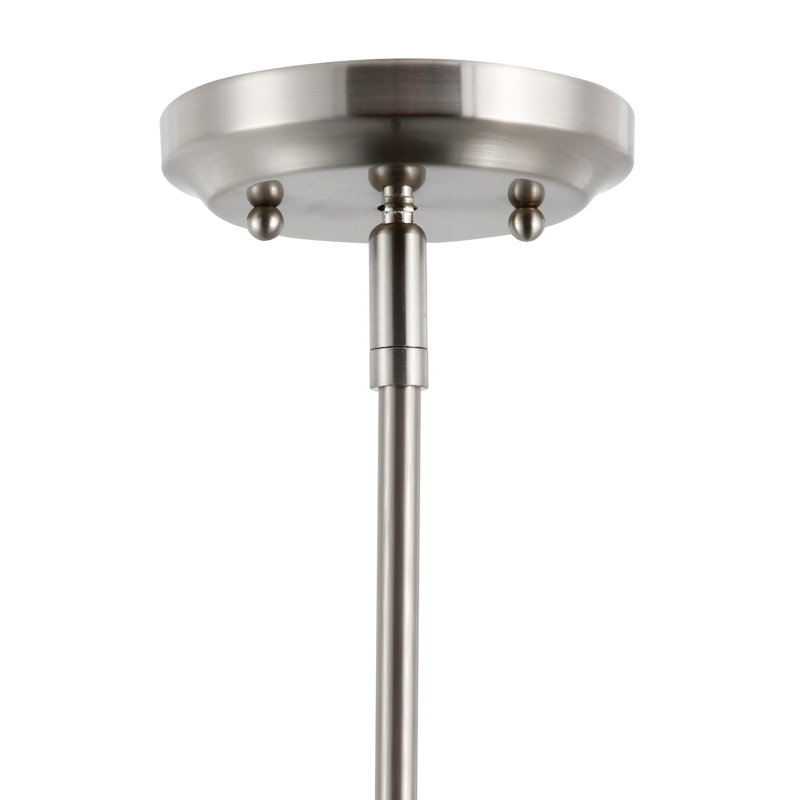 Luminaire suspendu 1 lumières scolaire single, Nickel satiné, Gris fumé