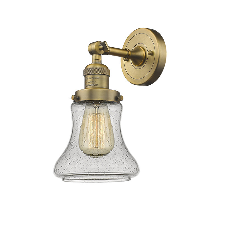 Edda Armed Sconce, Brushed Brass, Seedy