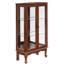Armoire vitrée à miroir avec tablette de rangement flexible et 2 tablettes réglables couleur noyer-1009059563