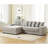 Oversized Two-Piece  Couches,L Shaped Sofa, Corduroy, Right Chaise Daybed,with Armrests,Eight Throw Pillows,Corner Sofa-937971534-937971537