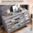 Modern Fluted 8 Drawer Dresser - 54'' Wide Wooden Chest with Deep Storage - Large Double Dresser TV Stand & Organizer for Bedroom, Living Room, Hallway, Kids Room - Matt Gray-411834585