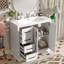 Meuble-lavabo moderne 36 po avec plateau en céramique et tablette réglable