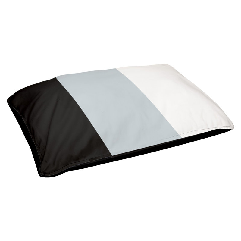Coussin Detroit, Très grand (l 50 po x P 40 po x H 17 po), Black/Silver/White