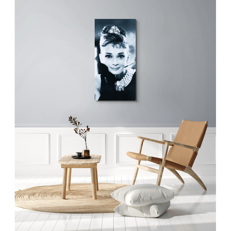 Icons Homage To Audrey - Breakfast At Tiffany's Tranquil 100cm H X 50cm W CrystalArt Material Acrylic Glass Effect, Frameless Panel Lightweight Ready to Hang