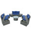 Ensemble de canapé modulaire d'extérieur en rotin 10 pièces, ensemble de conversation en osier PE-1182181472-1182181475