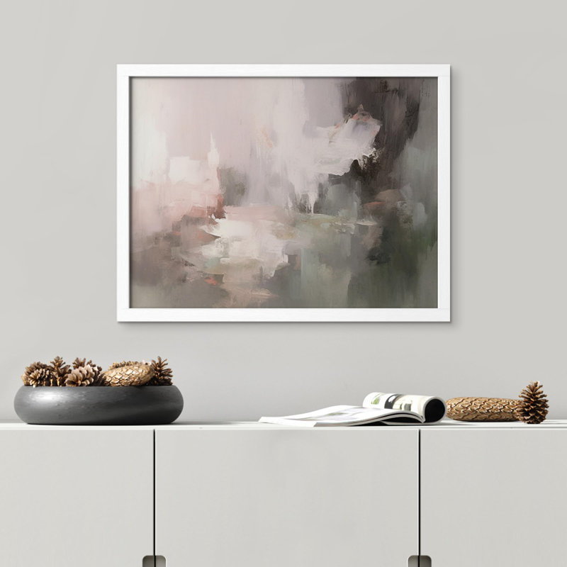«Abstract Neutral Palette Textured» sur papier, H 11 po x l 14 po, Blanc