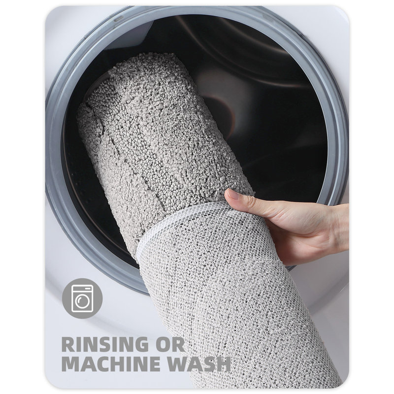 Microfiber Non-Slip Backing Bath Rug, Light Gray, Single - 36" L x 24" W