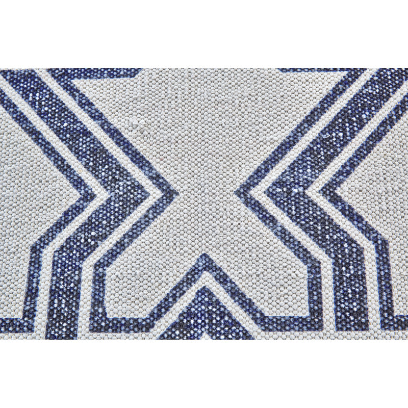 Tapis géométrique en coton tissé à plat à la main Paolucci, Rectangle 3 pi x 5 pi