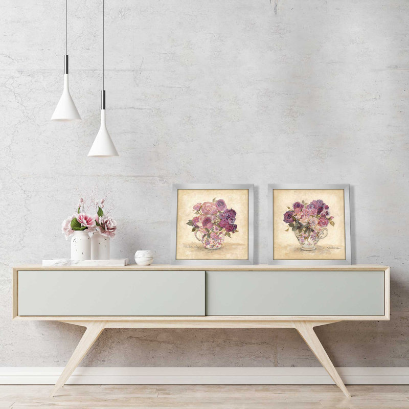 Ensemble de 2 pièces encadrés sur papier Petite Bouquet