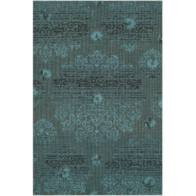 Tapis vert / noir en velours / coton tissé à plat à la machine Mentz