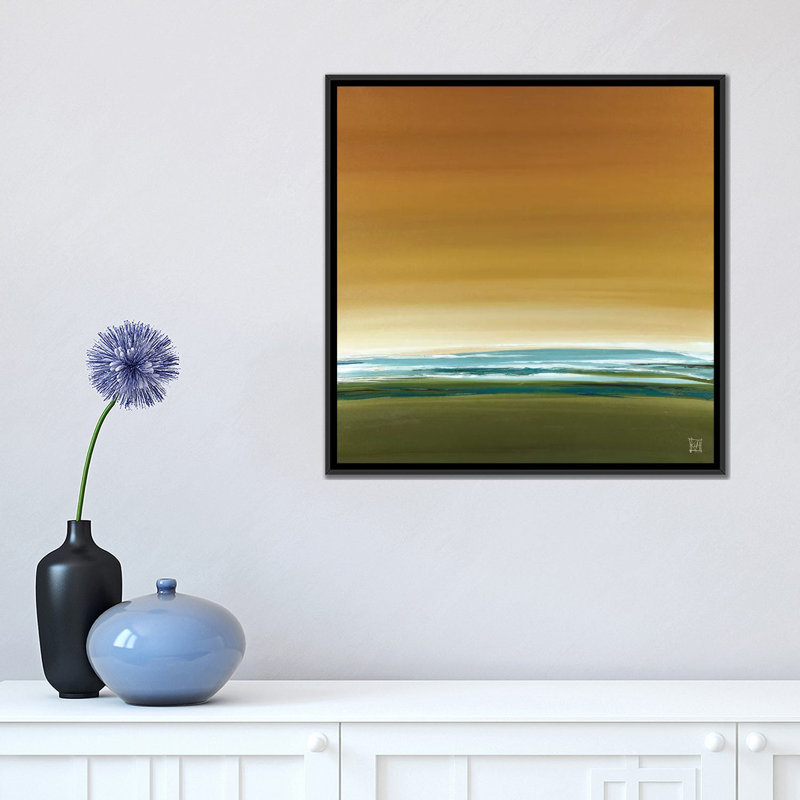 « midmorning i », reproduction sur toile, H 18 po x l 18 po x P 1,5 po, Toile avec cadre flottant noir, Pas de tapis