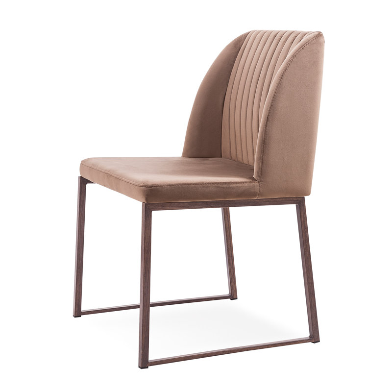 Dejonae 18.5'' H Leatherette Upholstered Side Chair, Taupe/Brown