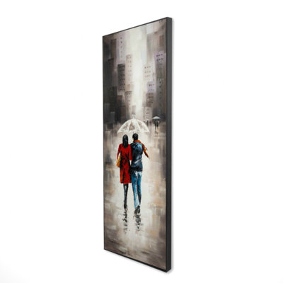 «Quiet Walk In Couple In The Rain» sur toile