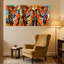 Animals Tiger Art Colourful Abstract Pattern Print Canvas Set of 3 Canvas Wall Art Prints