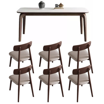Modern Simple Durable Rock Slab Dining Table Set