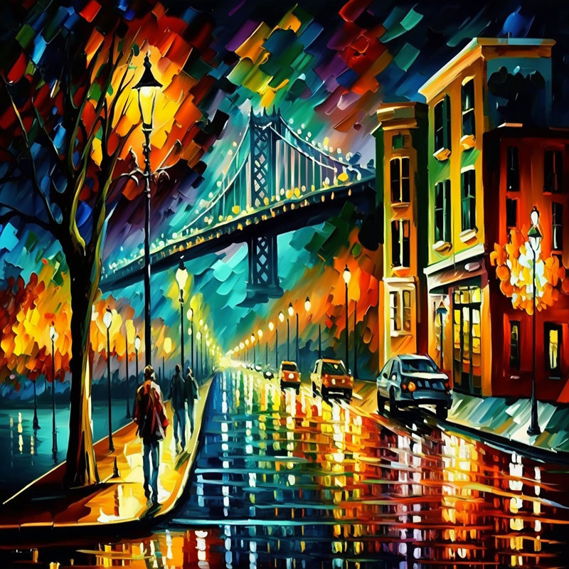 «Colorful San Francisco II - Cityscapes», art mural sur toile, H 16 po x l 32 po x P 1 po, Cadre flottant noir