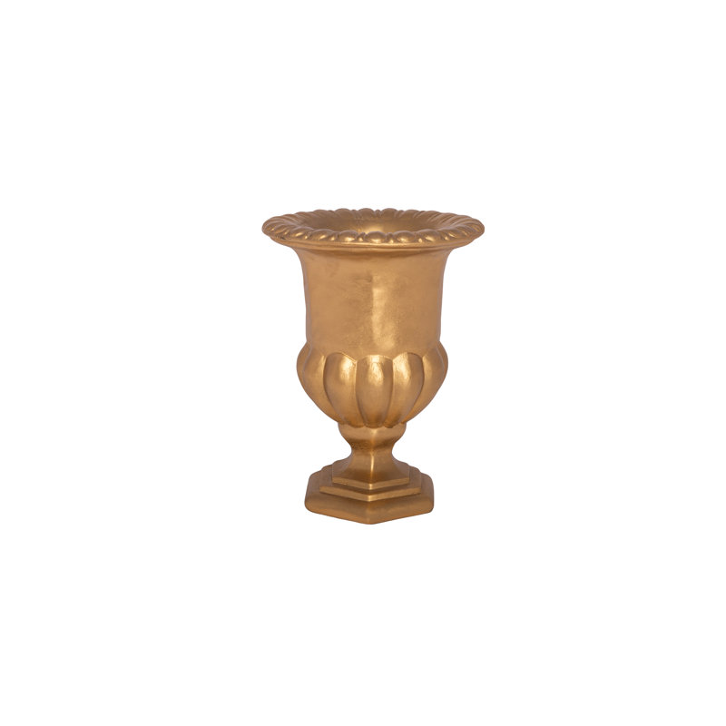 Terre cuite urne design classique finition dorée